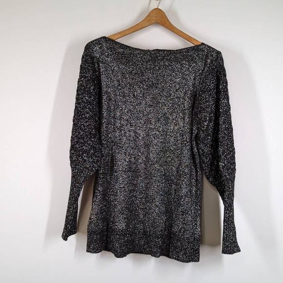 Sachin Babi Pippa Black Metallic Knit Pullover Sweater Size XL Women's Preowned - Picture 2 of 9